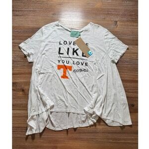 Judith March Tennessee Vols‎ Football Graphic Tee Top White Large